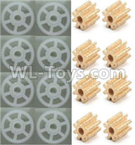 XK X260 Spare parts-08-01 Main gear(8pcs) & Small coper gear for Motor(8pcs),XK X260 RC Quadcopter Drone Spare Parts Replacement Accessories